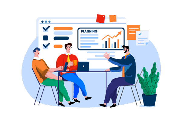 Business Team Doing Planning For Digital Marketing