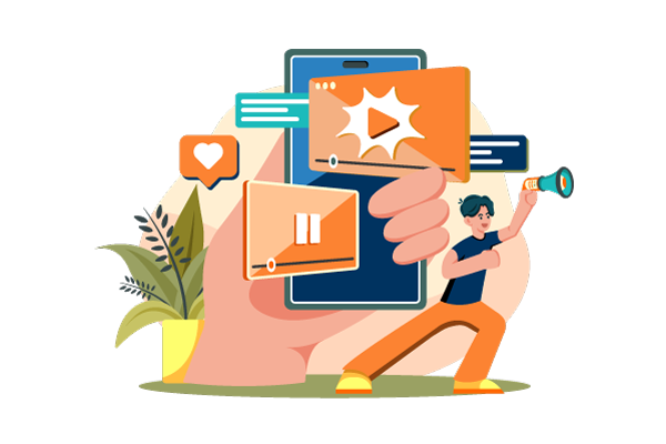 Video Marketing Illustration Concept