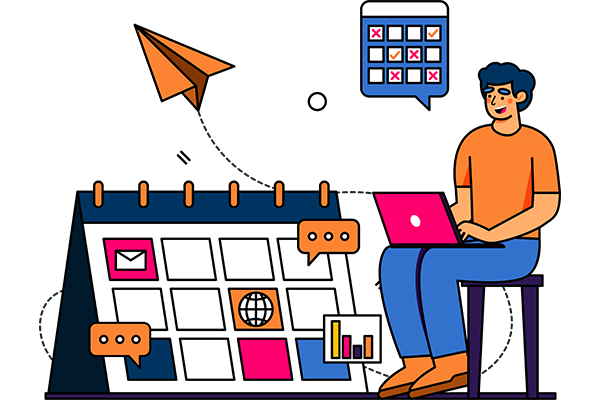 Create Content Plan Schedule Flat Illustration