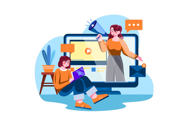 Online Digital Marketing Illustration Concept